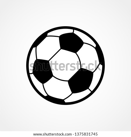 Soccer ball icon. Flat vector illustration in black on white background. EPS 10