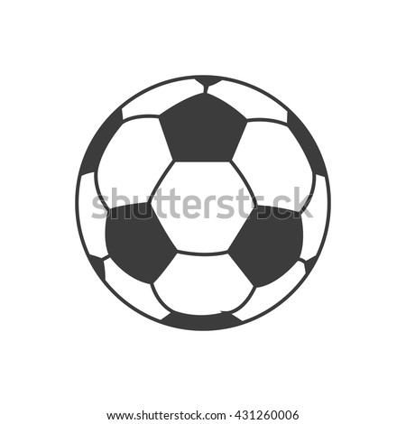 Soccer ball icon. Flat vector illustration in black on white background. EPS 10