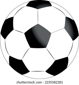 Soccer ball icon, football game sport for competition. Professional player object. Vector realistic illustration isolated on white background. Vector illustration