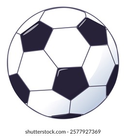 Soccer ball icon. Football soccerball, sports equipment with hexagons for playing european field game. Flat graphic vector illustration isolated on white background