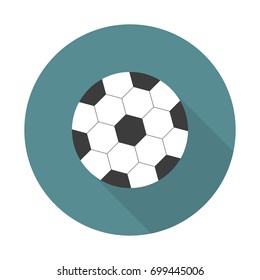 Soccer ball icon. Football ball vector illustration flat design with long shadow.