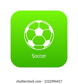 Soccer ball icon green vector isolated on white background