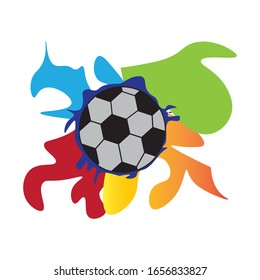 soccer ball icon illustration of simple color vector design