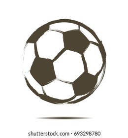 Soccer ball icon. Isolate on white background. Grunge style. Vector illustration