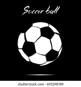 Soccer ball icon. Isolate on black background. Grunge style. Vector illustration