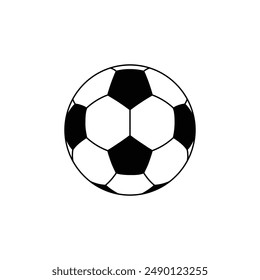 Soccer ball icon isolated on white background. Vector illustration