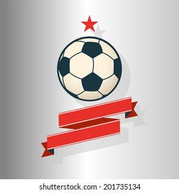 Soccer ball icon label 