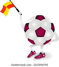 Soccer ball icon as linesman at football. Vector design