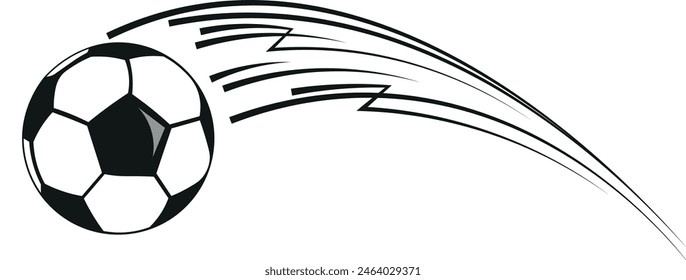 Soccer ball icon in motion. Vector illustration 3