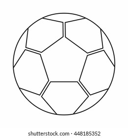 Soccer ball icon in outline style isolated vector illustration. Games symbol