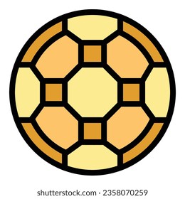 Soccer ball icon outline vector. Sport game. Field action color flat