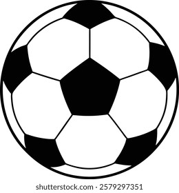 soccer ball icon over white background, black and white design. vector illustration