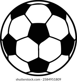soccer ball icon over white background, line style, vector illustration