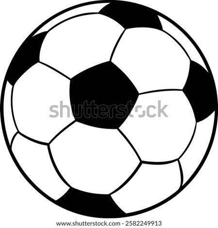 soccer ball icon over white background, black and white design. vector illustration
