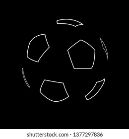 Soccer ball icon. Simple Flat vector illustration in black background