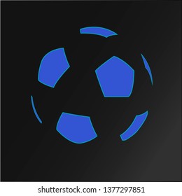 Soccer ball icon. Simple Flat vector illustration in black background