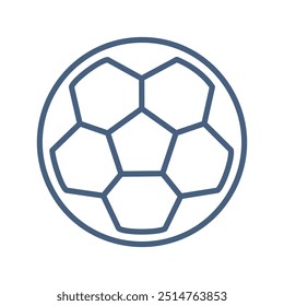 Ícone de bola de futebol. Simples ilustração de arte de linha de uma bola de futebol, ideal para esportes e projetos de lazer.