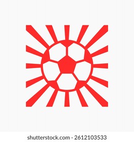 soccer ball icon with sunbrust