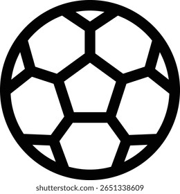 Icono de balón de fútbol. Diseño De Estilo Lineal Delgado Aislado Sobre Fondo Blanco