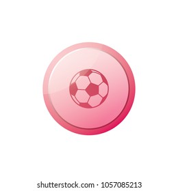  soccer ball icon in trendy glossy style 