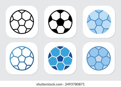 soccer ball icon with various design styles