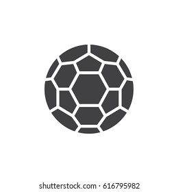 Soccer ball icon vector, filled flat sign, solid pictogram isolated on white. Symbol, logo illustration. Pixel perfect