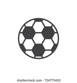 Soccer ball icon vector, filled flat sign, solid pictogram isolated on white. Football symbol, logo illustration.