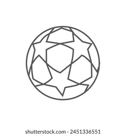 ilustración de línea plana de Vector de icono de balón de fútbol