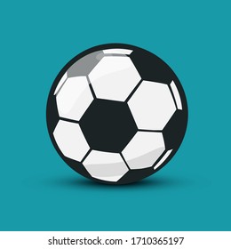 Soccer Ball Icon. Vector Football Ball Symbol Isolated on Blue Background