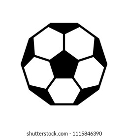 Soccer ball icon. Vector illustration in black on white background.