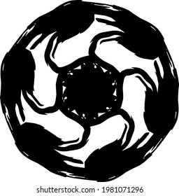 Soccer ball icon vector illustration. European football cup 2021. ball graphic design  with spots. Football logo design vector icon template.  Flat vector illustration in black on white background.
