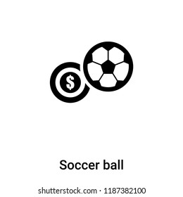 Soccer ball icon vector isolated on white background, logo concept of Soccer ball sign on transparent background, filled black symbol