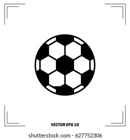 Soccer ball icon. Soccer ball Vector isolated on white background. Flat vector illustration in black