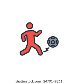 Fußballsymbol. Vektorgrafik.Editierbarer Strich.Lineares Stilzeichen zur Verwendung Webdesign,Logo.Symboldarstellung.