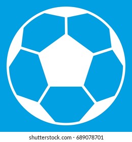 Soccer ball icon white isolated on blue background vector illustration