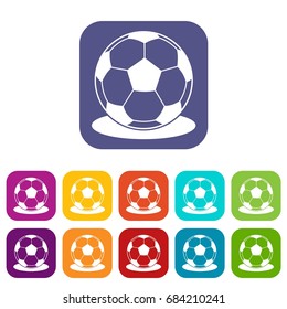 Soccer ball icons set