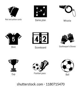 Soccer ball icons set. Simple set of 9 soccer ball vector icons for web isolated on white background