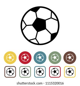 Soccer ball icons set. Vector illustration.