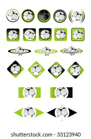 Soccer ball icons vector illustration