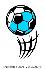 Soccer ball illustration. Football club symbol. Sport object in cartoon style.