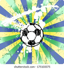 soccer ball illustration,grunge style, vector format