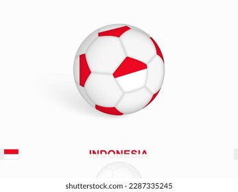 Soccer ball with the Indonesia flag, football sport equipment. Vector illustration.