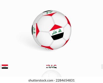 Soccer ball with the Iraq flag, football sport equipment. Vector illustration.