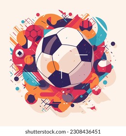 Soccer ball, isolated colorful vector illustration 