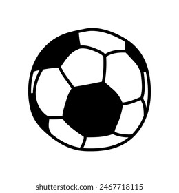 Icono aislado de la bola de fútbol, Ilustración vectorial