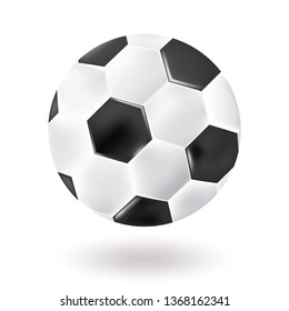 Soccer ball isolated on blue background. Realistic style. Vector design, 