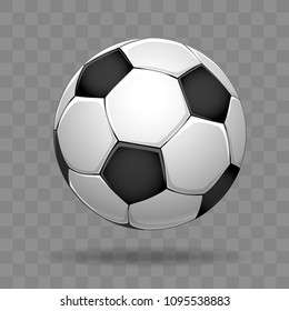 Soccer ball isolated on transparent background, vector illustration