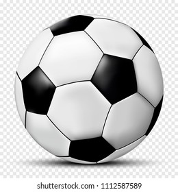 Soccer ball isolated on transparent background with shadow