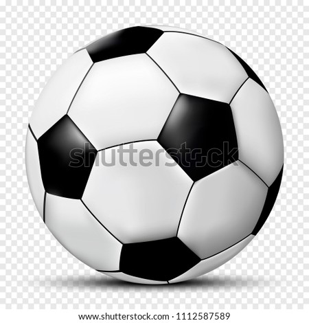 Soccer ball isolated on transparent background with shadow