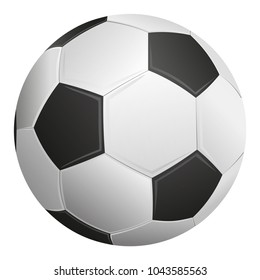 Soccer ball isolated on white background. Element for design. Vector illustration.